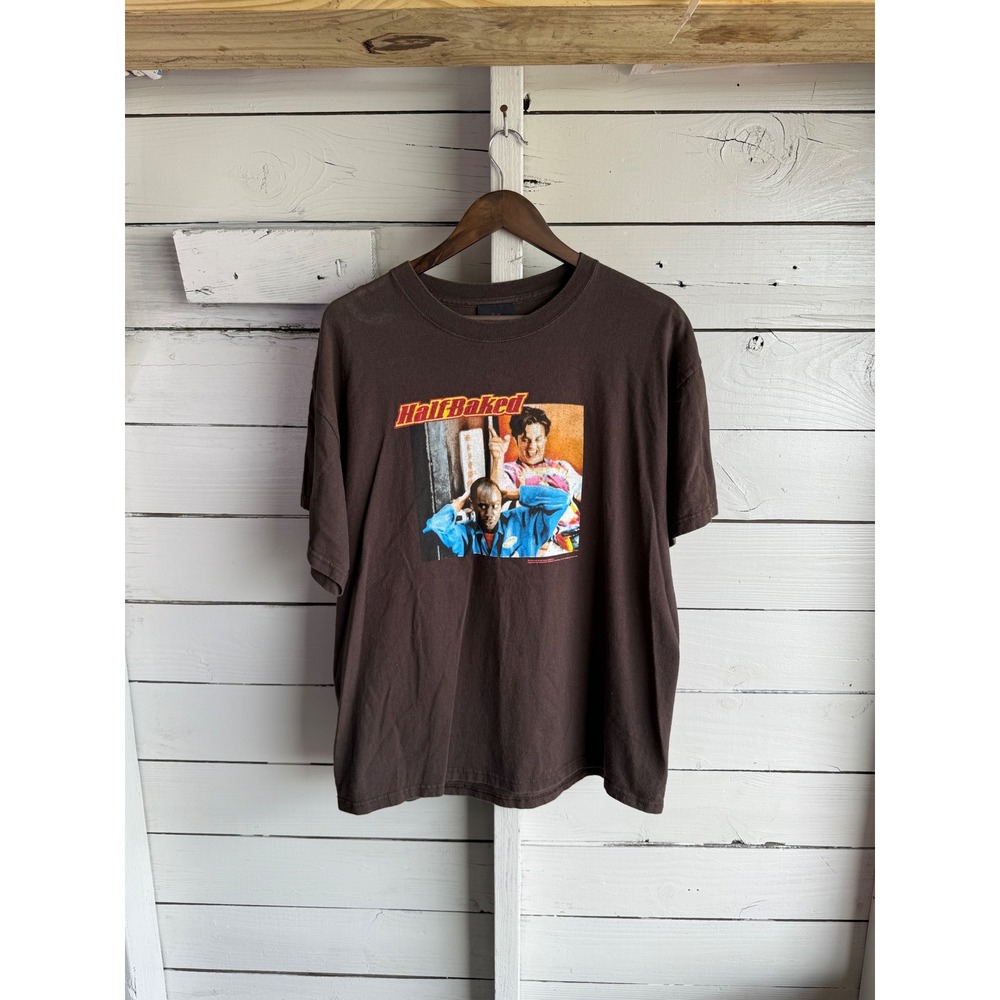 Vintage Zion Rootswear Half Baked Movie Graphic T Shirt Brown Mens Large